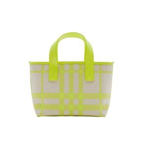 BURBERRY Check Tote- Vivid Lime